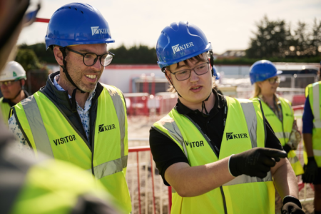 Tom Roberts Assistant Principal and a Bricklaying Level 2 student 2048x1365